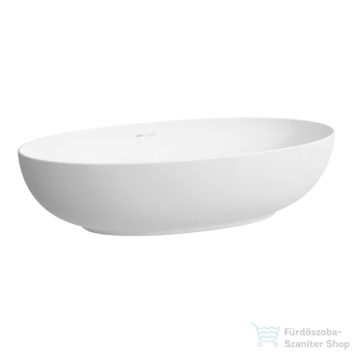 Laufen ILBAGNOALESSI 70x38 cm-es pultra ültethető mosdó kerámia lefolyószelep takaróval, matt fehér H8189777571121