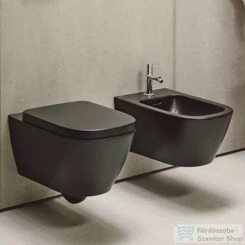 Laufen MEDA Silent Flush perem nélküli fali WC ülőke nélkül,matt fekete H8201107160001