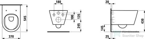 Laufen Kartell By Laufen fali wc, rimless, mélyöblítésű H8203370000001 ( 820337 )
