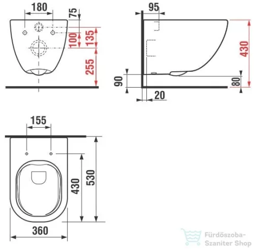 Jika Mio Rimless fali WC Perla bevonattal,fehér H8207141000001