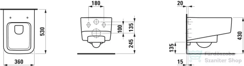 Laufen Pro S perem nélküli fali wc H8209620000001 ( 820962 )