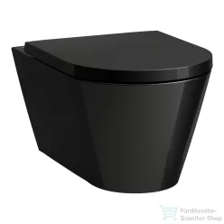   Laufen KARTELL Silent Flush rimless fali WC ülőke nélkül, fényes fekete H8213310200001