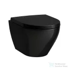 Laufen MODERNA S Compact Silent Flush rimless fali WC, ülőke nélkül, fényes fekete H8215440200001