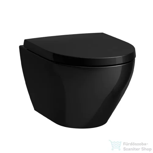 Laufen MODERNA S Compact Silent Flush rimless fali WC, ülőke nélkül, fényes fekete H8215440200001