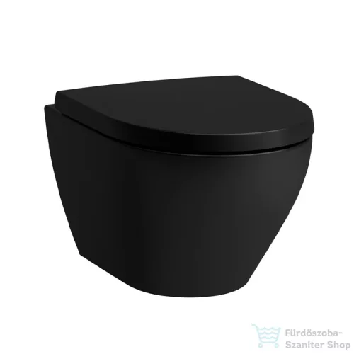 Laufen MODERNA S Compact Silent Flush rimless fali WC, ülőke nélkül, matt fekete H8215447160001