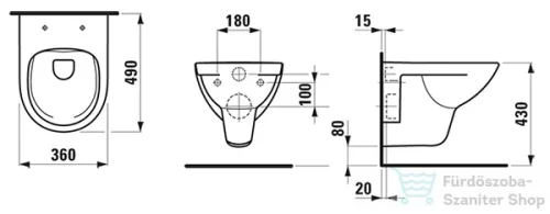Laufen Pro compact fali WC, rimless H8219520000001 ( 821952 )