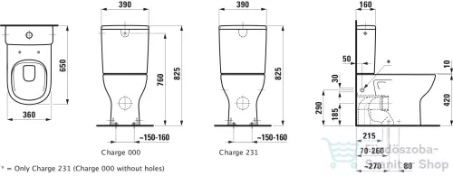 Laufen Lua perem nélküli monoblokkos wc tartály és ülőke nélkül,LCC bevonattal,H8240814000001