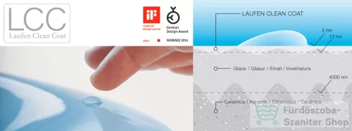 Laufen Lua perem nélküli monoblokkos wc tartály és ülőke nélkül,LCC bevonattal,H8240814000001