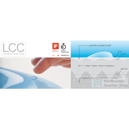 Laufen Lua perem nélküli hátsó kifolyású monoblokkos wc tartály és ülőke nélkül,LCC bevonattal,H8240864000001