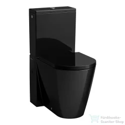   Laufen Kartell By Laufen perem nélküli mélyöblítésű álló kombi WC (tartály,ülőke nélkül),fényes fekete H8243370200001