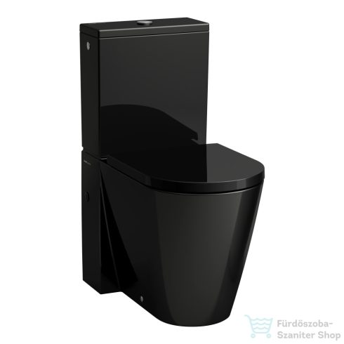 Laufen Kartell By Laufen perem nélküli mélyöblítésű álló kombi WC (tartály,ülőke nélkül),fényes fekete H8243370200001