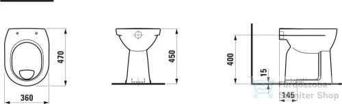 Laufen Pro síköblítésű,alsó kifolyású álló wc LCC bevonattal,fehér H8259574000001