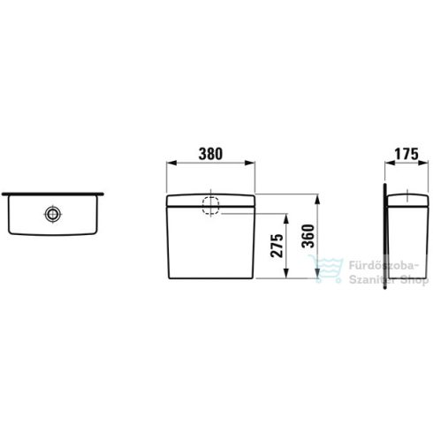 Laufen Pro öblítő tartály alsó bekötéssel,fehér H8269530009731