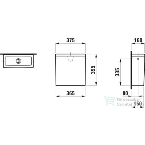 Laufen The New Classic wc tartály jobb,vagy bal oldali bekötéssel,matt fehér H8288527579721