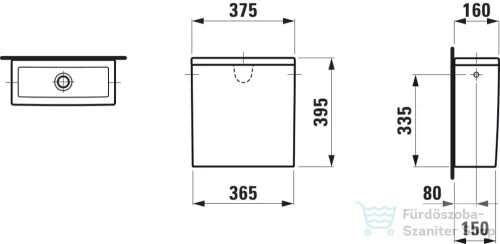 Laufen The New Classic wc tartály jobb,vagy bal oldali bekötéssel,matt fehér H8288527579721