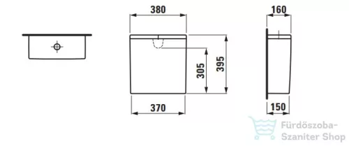 Laufen Kartell By Laufen öblítő tartály hátsó bekötéssel,LCC Active bevonattal,fehér H829331A009711