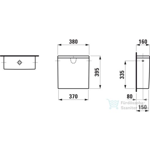 Laufen Kartell By Laufen öblítő tartály bal,vagy jobb oldalsó bekötéssel,fehér,H8293320009721