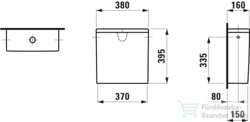 Laufen Kartell By Laufen öblítő tartály bal,vagy jobb oldalsó bekötéssel,fehér,H8293320009721