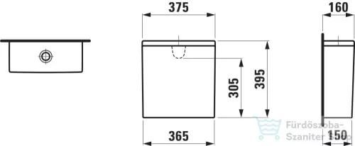 Laufen Pro öblítő tartály hátsó középső bekötéssel,LCC Active bevonattal,fehér H829951A009711