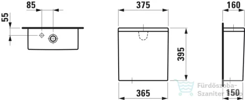 Laufen Pro öblítő tartály bal alsó bekötéssel,LCC Active bevonattal,fehér H829953A009731