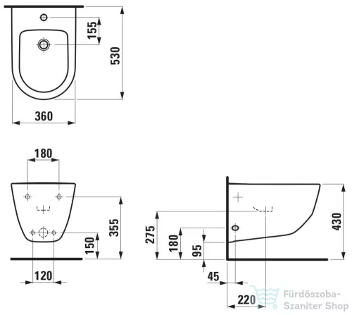 Laufen Pro fali bidé H8309520003021 ( 830952 )