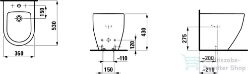 Laufen Pro álló bidé H8329520003021 ( 832952 )