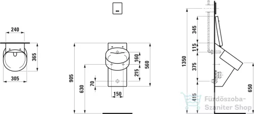 Laufen Val perem nélküli leszívó rendszerű vizelde (tető külön rendelendő),fehér H8402810000001