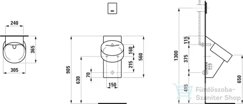 Laufen Val perem nélküli leszívó rendszerű vizelde LCC Active bevonattal,fehér H840285A000001