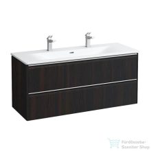   Laufen Palace 120 cm-es 2 csaplyukas mosdó és alsószekrény kombináció 2 fiókkal,eloxált alumínium fogantyúval,sötétbarna szil H8607092631071