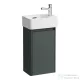 Laufen BASE 2.0 34x22 cm-es 1 ajtós, jobbos alsószekrény és VAL mosdó kombináció csaptelep nélkül, Traffic grey H8612802661061