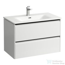  Laufen Palace Kombi csomag, 80x45 cm-es mosdó 2 fiókos alsószekrénnyel,fekete fogantyúval,fényes fehér H8617052611041