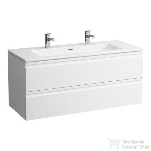 Laufen Pro S 120x50 cm-es 2 fiókos,2 csaplyukas mosdó és alsószekrény kombináció,fényes fehér H8619674751071