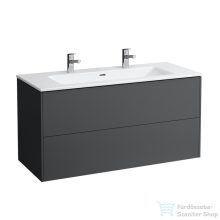   Laufen Pro S 120x50 cm-es 2 fiókos,2 csaplyukas mosdó és alsószekrény kombináció,traffic grey H8649632661071