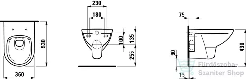 Laufen Pro fali wc pack, rimless, lecsapódásgátlós ülőkével H8669510000001 ( 866951 )