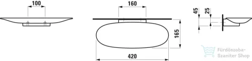 Laufen The New Classic 42 cm-es porcelán polc,fehér H8778510000001