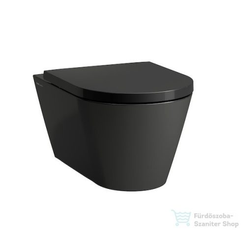 Laufen Kartell By Laufen WC ülőke és fedél, levehető, kör alakú ülőkével, fényes  fekete H8913320200001 ( 891332 )