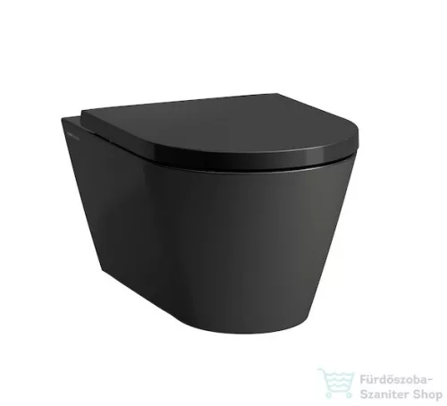 Laufen Kartell By Laufen WC ülőke és fedél, levehető, lecsapódásgátló rendszerrel, kör alakú ülőkével, fényes fekete H8913330200001 ( 891333 )