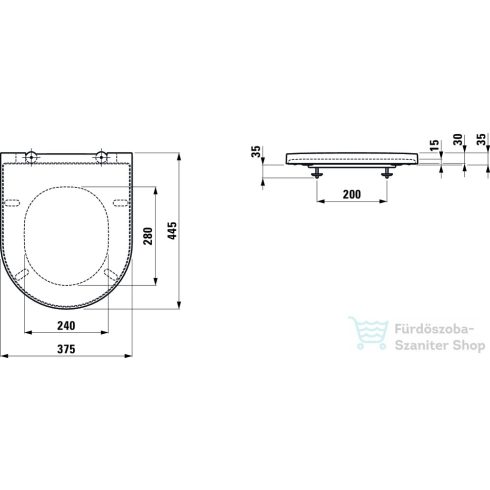 Laufen Kartell By Laufen WC ülőke és fedél, levehető, lecsapódásgátló rendszerrel, kör alakú ülőkével, fényes fekete H8913330200001 ( 891333 )