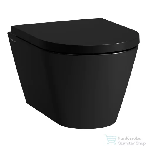 Laufen Kartell By Laufen lecsapodásgátlós wc ülőke és fedél, levehető,kör alakú ülőkével,matt fekete H8913337160001