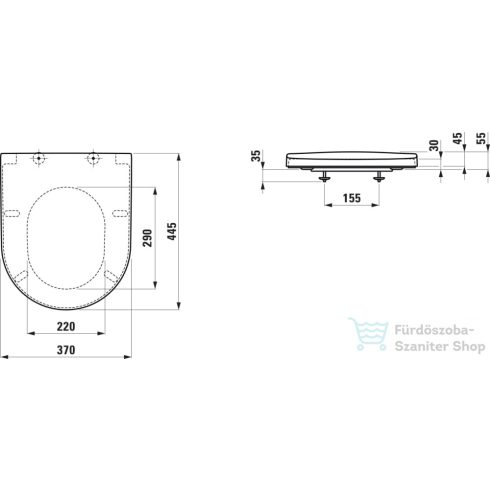 Laufen Pro lecsapodásgátlós wc ülőke és fedél,fehér H8916010000001
