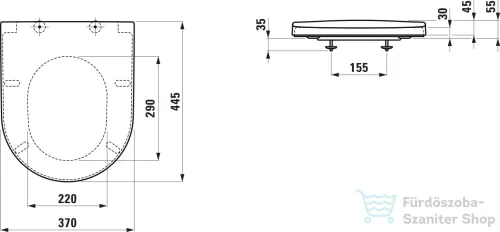 Laufen Pro lecsapodásgátlós wc ülőke és fedél,matt fekete H8916017160001