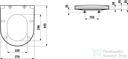 Laufen Pro Ülőke fedéllel, levehető, lecsapódásgátló rendszerrel, résrögzítéssel, matt fehér H8916017570001 ( 891601 )