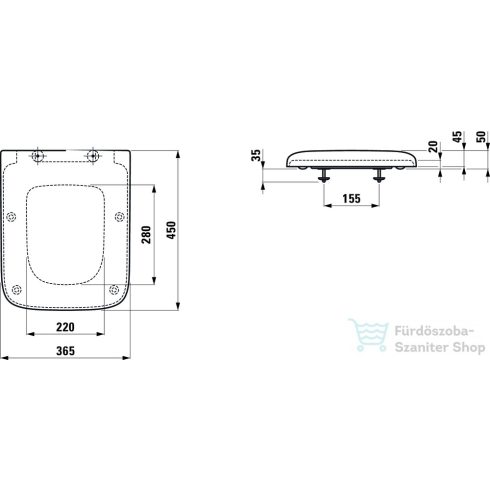 Laufen Palace WC ülőke tetővel, levehető H8917003000001 ( 891700 )