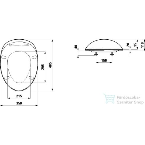 Laufen Ilbagnoalessi One levehető,lecsapódásgátlós WC ülőke tetővel,matt fekete H8929717160001