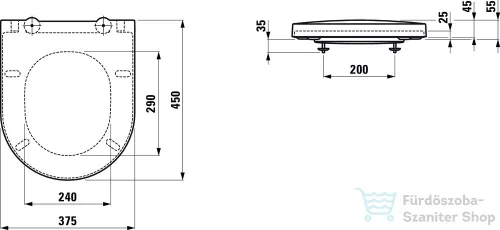 Laufen Sonar WC ülőke és fedél, levehető, lecsapódásgátló rendszerrel H8933410000001 ( 893341 )