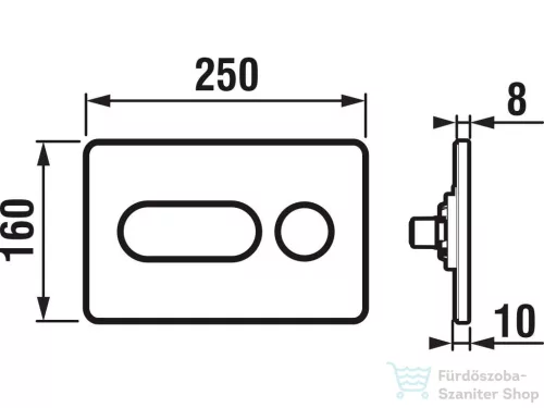 Jika MODUL PL8 Dual Flush nyomólap, matt króm H8936460070001