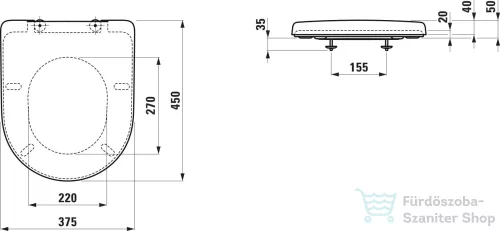 Laufen Pro WC ülőke tetővel, levehető, lecsapódásgátló rendszerrel H8939590000001 ( 893959 )