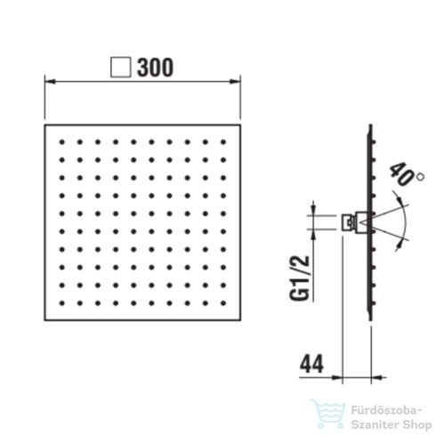 Laufen Quadriga 30x30 cm-es fejzuhany, króm HF504732100000