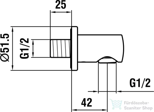 Laufen zuhanycső csatlakozó,PVD rózsa arany HF504776465000