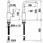 Laufen TWINPLUS SLIM oldalkaros mosdó csaptelep 160 mm-es kifolyócső, húzórudas lefolyószelep nélküll, króm HF505408100000